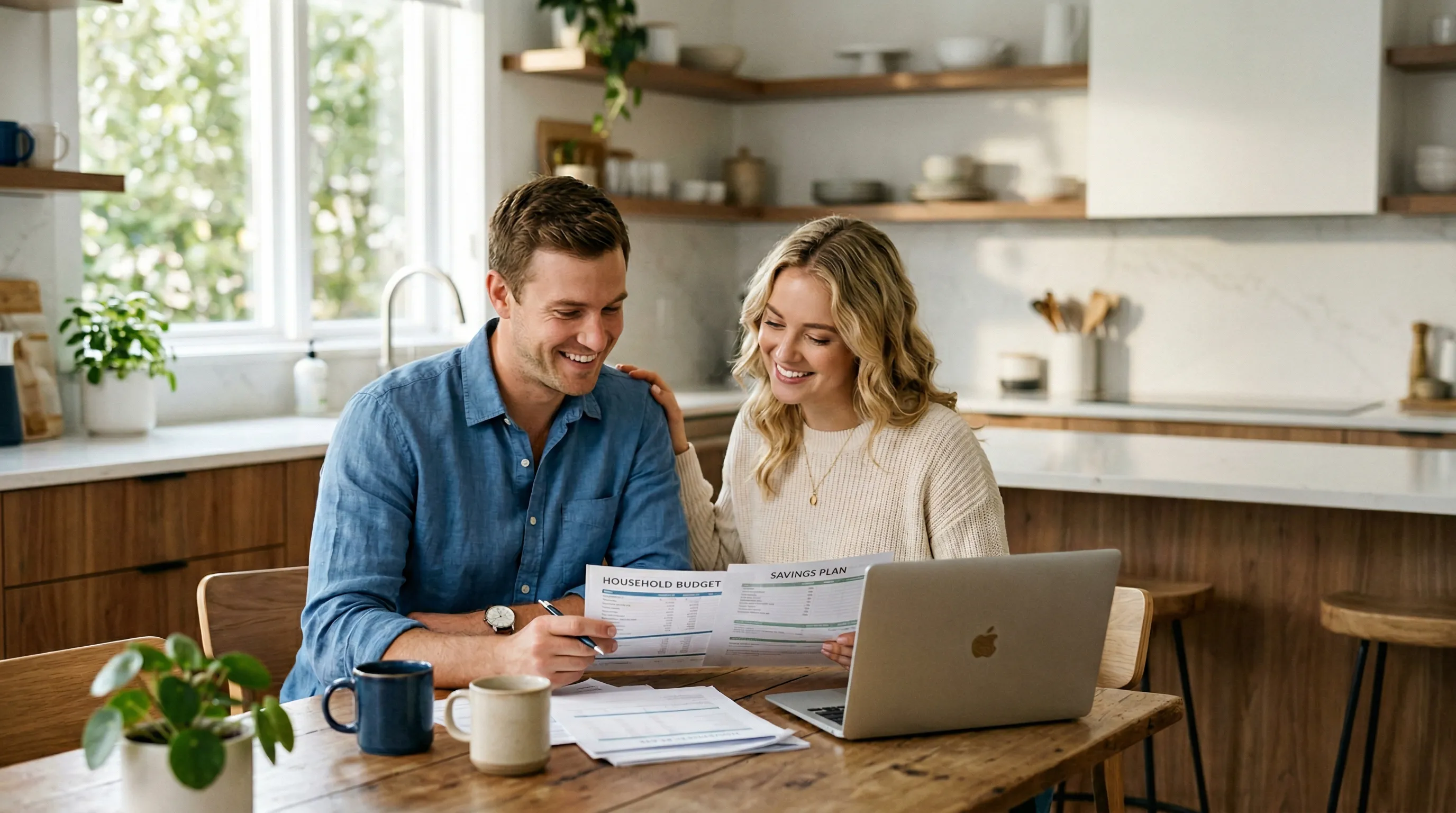 Couple reviewing insurance options together