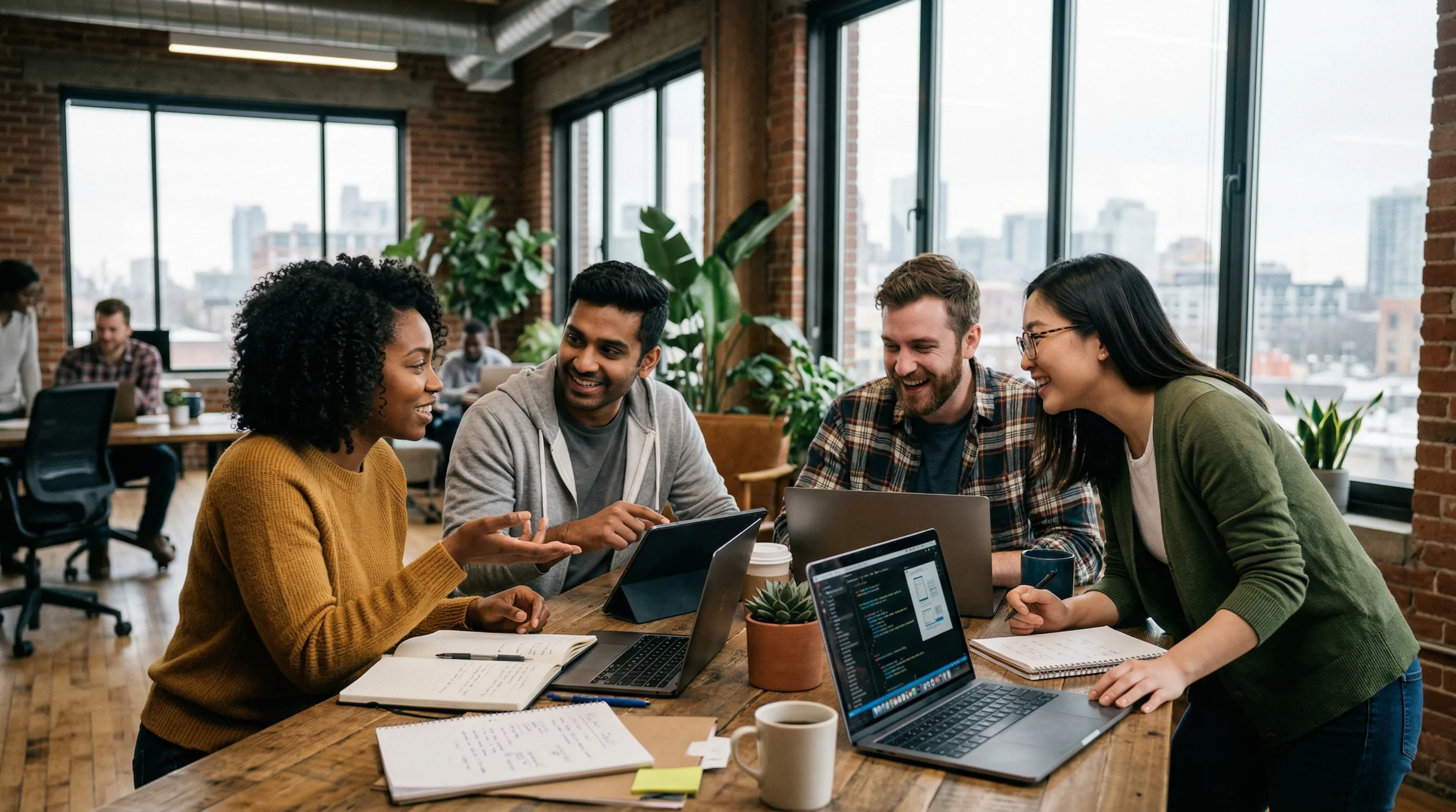 Professionals collaborating