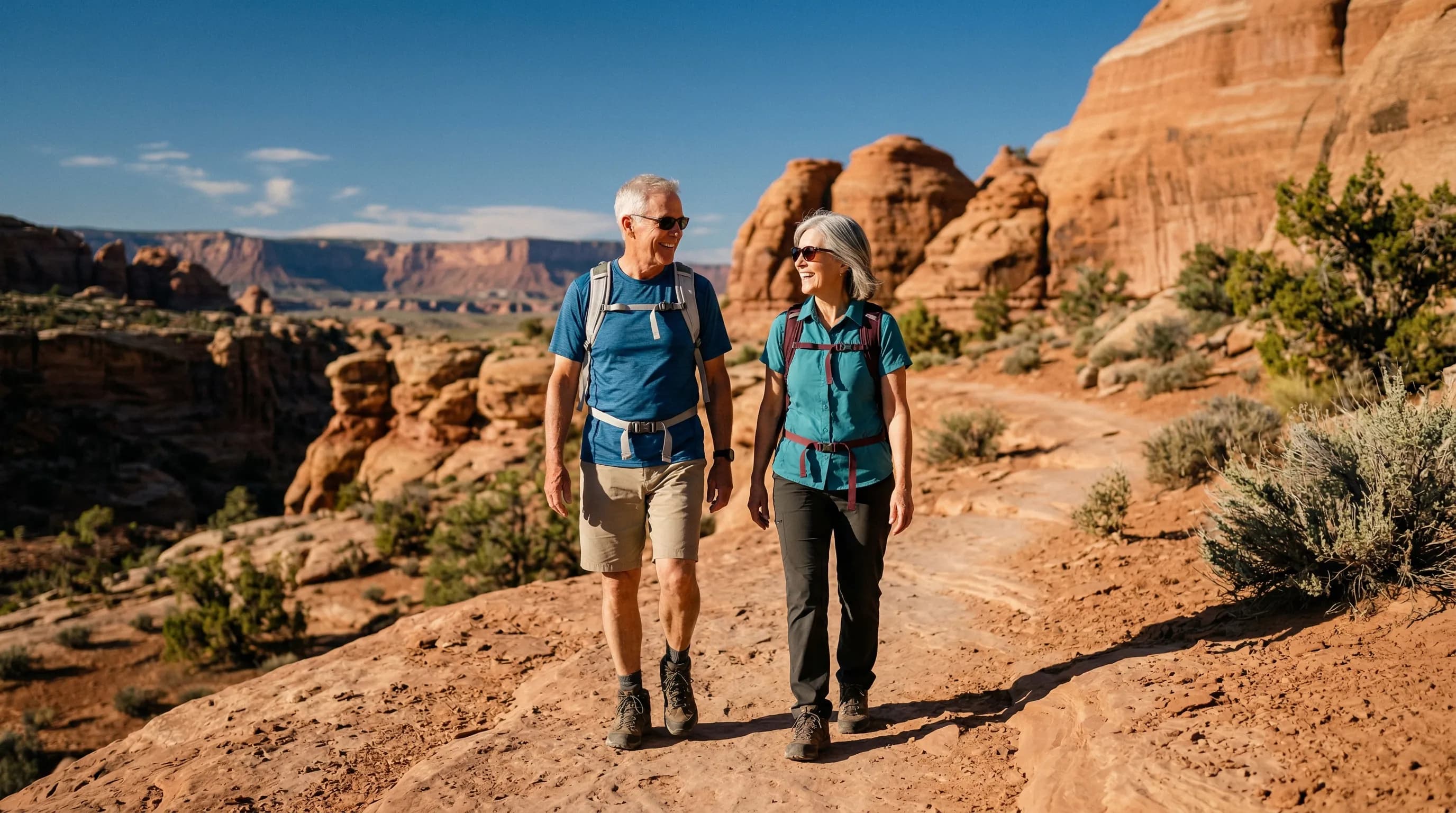 Senior couple exploring Medicare enrollment options with a Utah specialist
